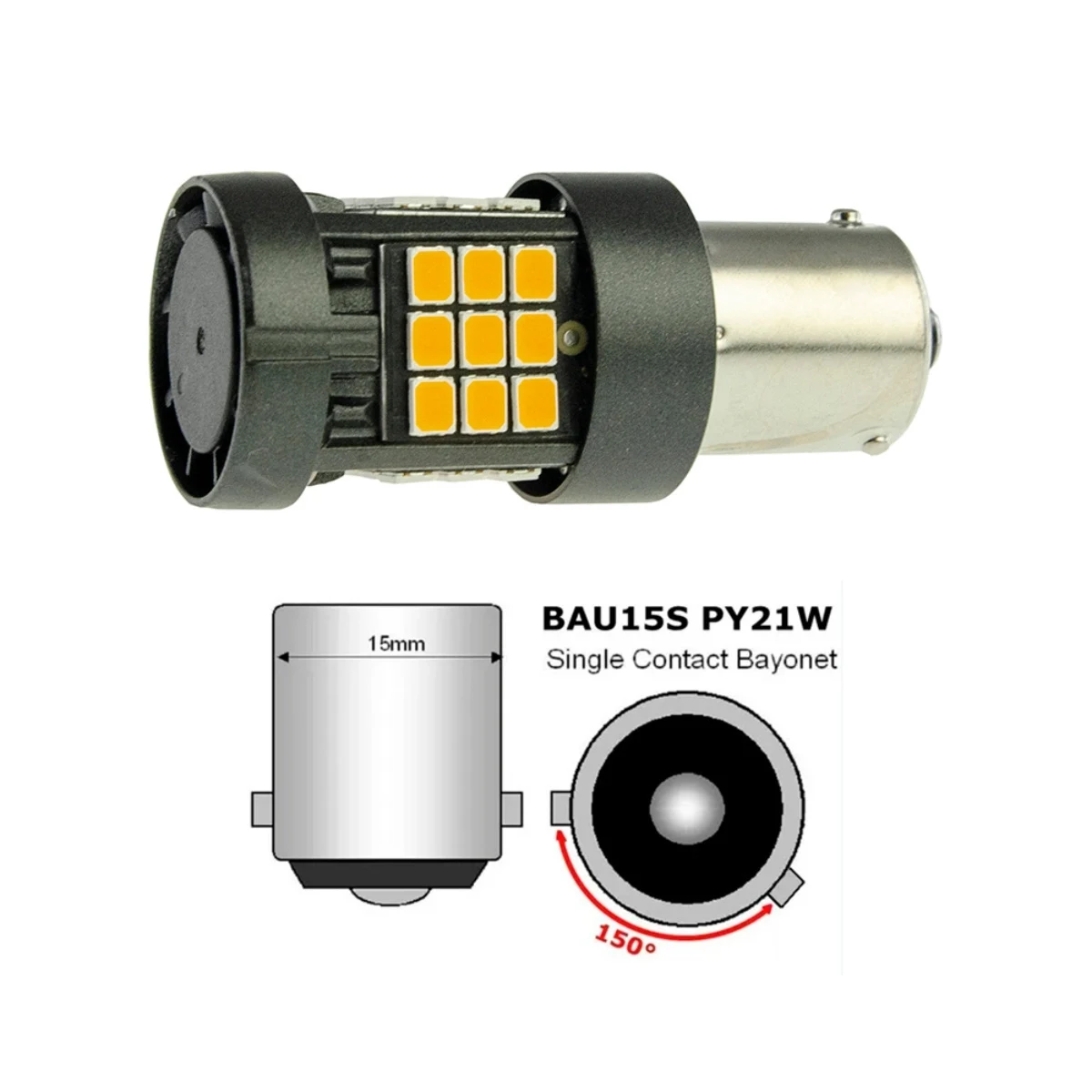 Світлодіодні лампи S25-102Y CAN 2835-36 9-32V