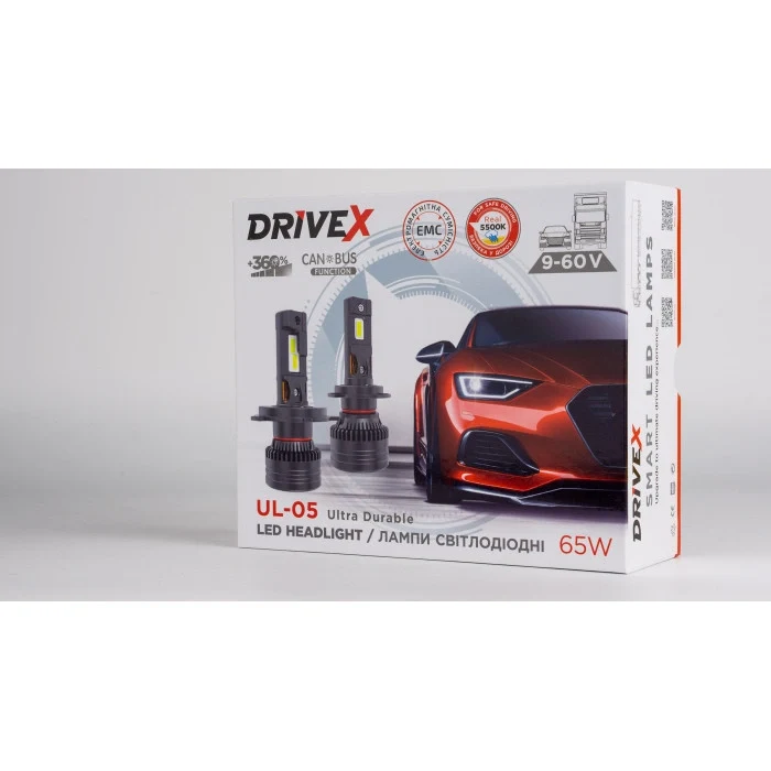Комплект LED ламп DriveX UL-05 HB3/9005 65W 9–60V 5500K — 2 шт.