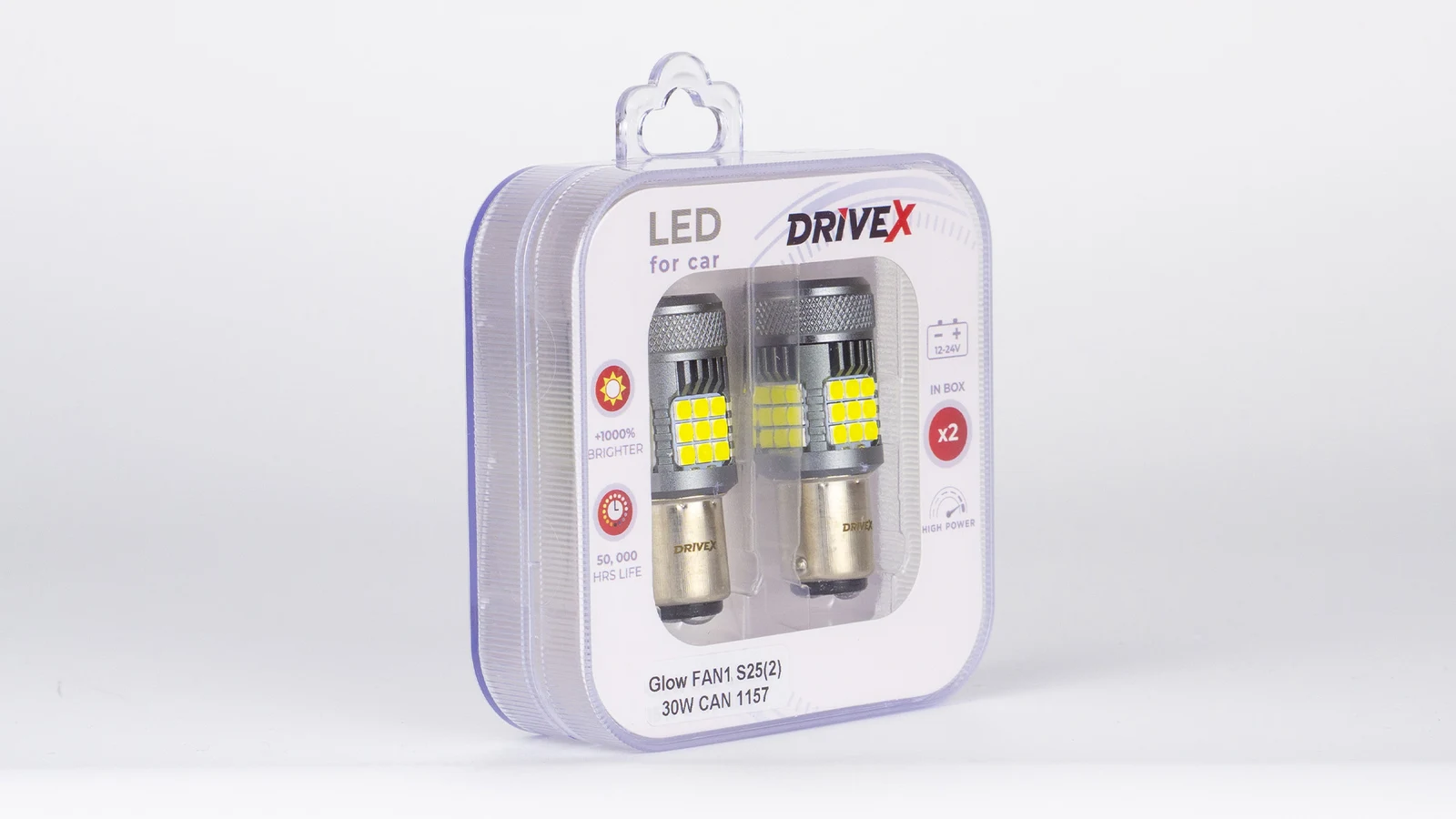 DriveX Glow FAN1 S25(2) 1157/P21/5W BAY15D 30W 6000K — комплект
